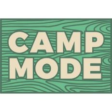 camp mode wood grain sign