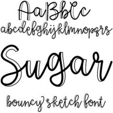 sugar bouncy sketch font