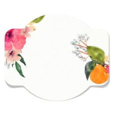 circular floral watercolor tag