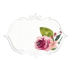 fancy floral watercolor tag