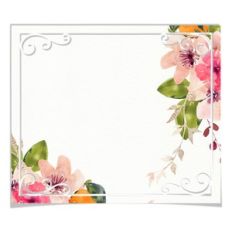 square floral watercolor tag