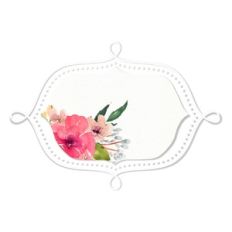 fancy dot floral watercolor tag