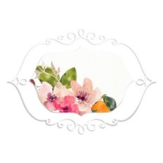 swirl floral watercolor tag