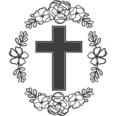 cross with flowers