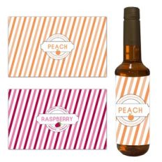 5.5 x 9 syrup drink label - peach and raspberry
