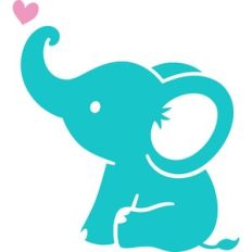 baby elephant with heart