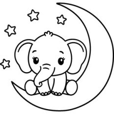 baby elephant on moon