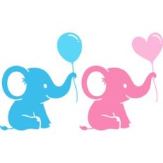 baby elephant with balloon