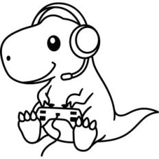 gamer t-rex outline