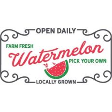 farm fresh watermelons - vintage style design