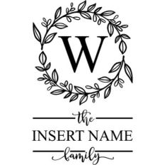 family monogram design with wreath