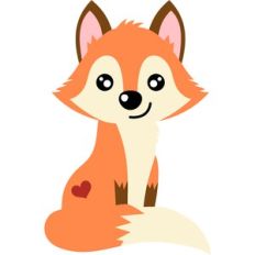 cute fox with heart