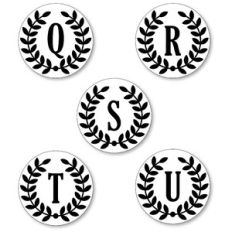 seals circle monograms qrstu