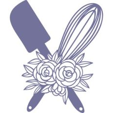 baking tools with flowers