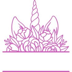 floral unicorn monogram