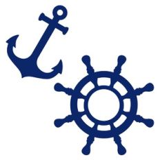 nautical anchor and steering wheel