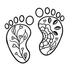 mandala baby foot prints