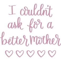 I couldn't ask for a better mother