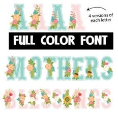 mother's blessing color font
