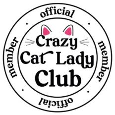 crazy cat lady club member badge