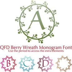 qfd berry wreath monogram font