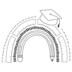graduation cap school rainbow