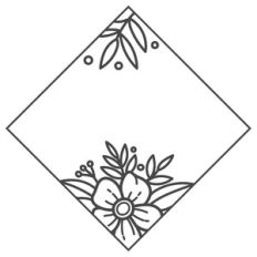 diamond floral frame/grad cap top