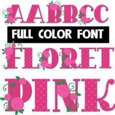 floret pink color font