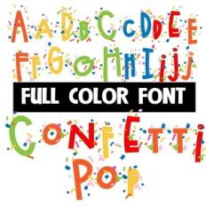confetti pop color font