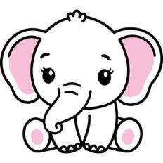 baby elephant outline