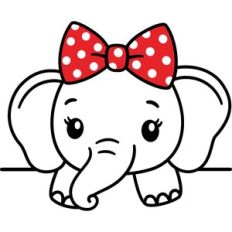 elephant girl with bow