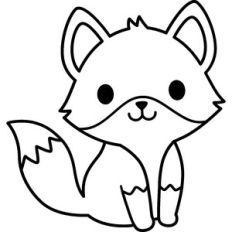 cute fox outline