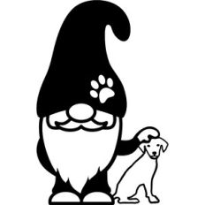 gnome and dog