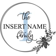 bee monogram wreath design
