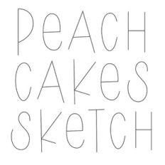 dtc peach cakes sketch font