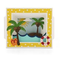 shadow box card ocean