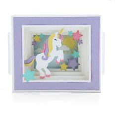 shadow box card unicorn