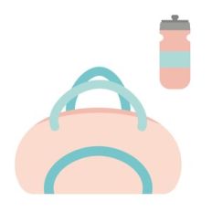 gym bag and water bottle
