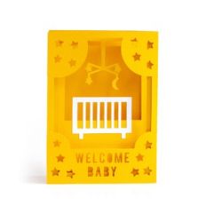 welcome baby crib accordion card