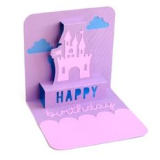 happy birthday castle pop-up card