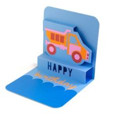 happy birthday dump truck pop-up card