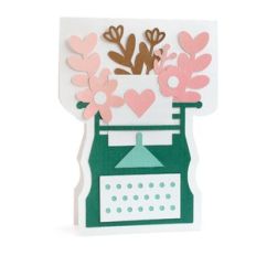 flowers typewriter card