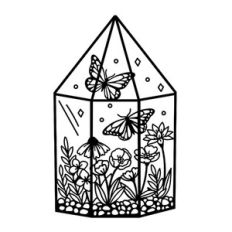 butterfly flower terrarium