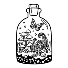 mushroom butterfly terrarium