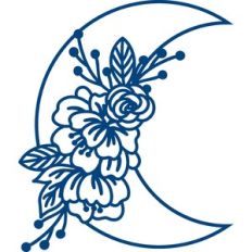 moon with decorative flowers