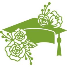 graduation cap with flowers