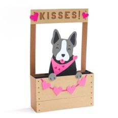 dog kissing booth box card
