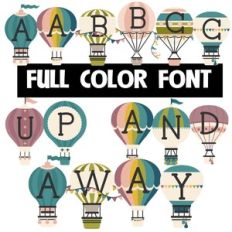 up and away color font