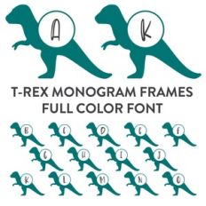 t-rex monogram full color font