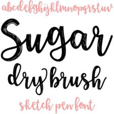 sugar dry brush sketch pen font